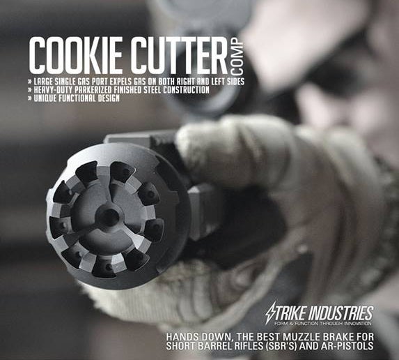 cookie cutter muzzle brake with short barrel