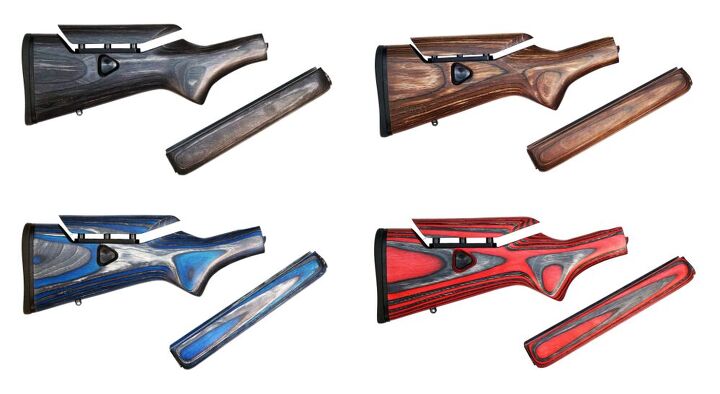 Form Rifle Stocks Marlin Lever Action Adjustable Buttstock + Forend Set -  Pistol Grip Style - Red/Black Laminate