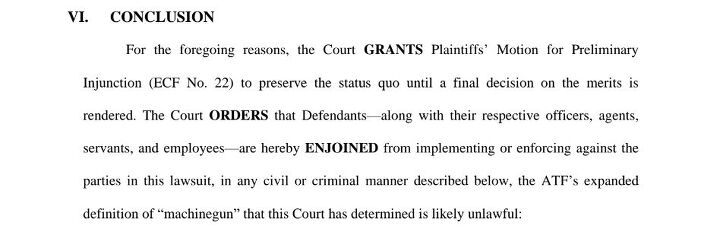 Judge Blocks ATF From Treating Forced Reset Triggers As Machine